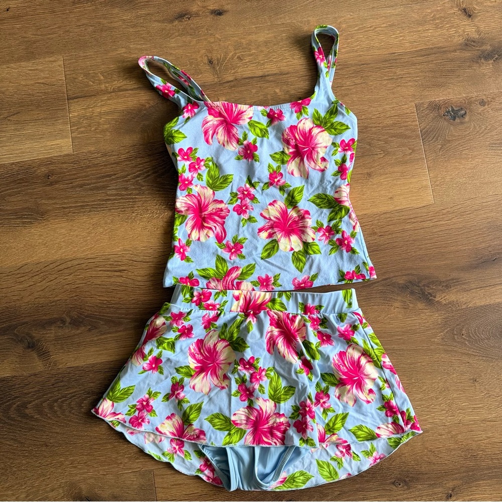 Y2K Floral Hibiscus Tankini Cole of California